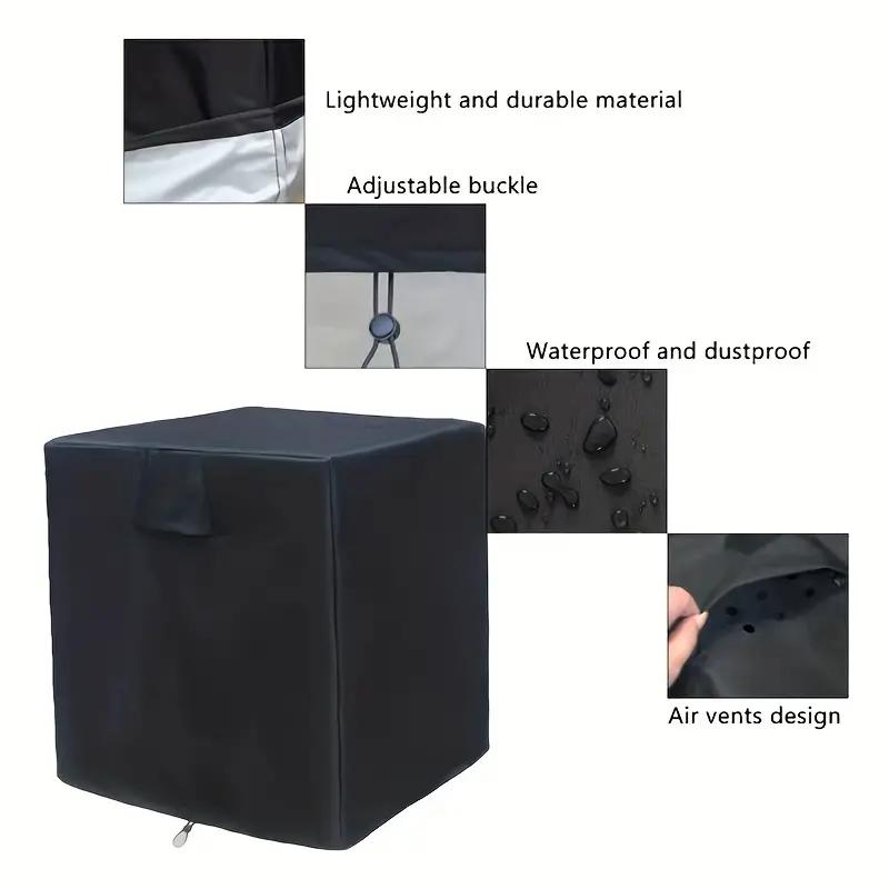 Air Conditioner Outer Unit Cover Outdoor Central External Vent Full Cover Dustproof Heavy Duty Outdoor Furniture Cover Black