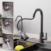 Gunmetal Grey 60x45cm Kitchen Sink with Pull-out Faucet & Cup Rinser