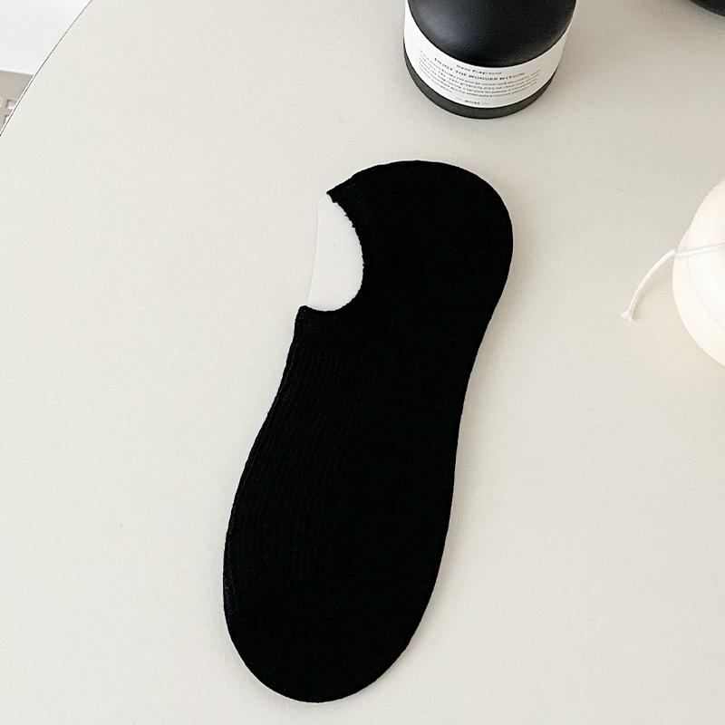 

Женские минималистичные полосатые влагоотводящие дышащие носки-лодочки с силиконовой нескользящей вставкой, невидимые, с мелким вырезом 1 pair чёрный