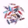 Bohemian Style Agate Crystal Quartz Hexagonal Bullet Pendant Necklace