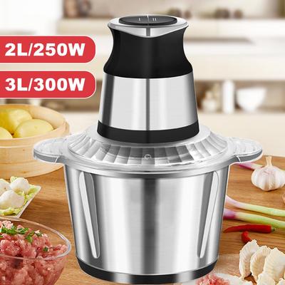 3/2L 250/300W 2 Geschwindigkeiten Elektrische Fleischwolf Fleisch Gemüsehackmaschine Edelstahlzerkleinerer Schneider Küchenmaschine Wursthersteller