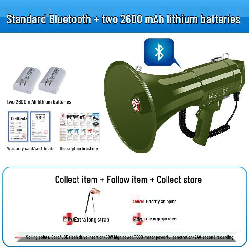 High-Power Bluetooth Megaphone: Thunder King CR-87 - Portable Multifunctional Handheld Amplifier for Outdoor Promotions & Patrols