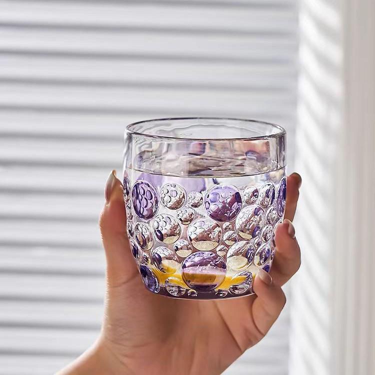 Regenbogen-Schimmer Handbemalte Glas Tasse - Bling Design für den Sommer
