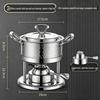 304 Stainless Steel Single-Person Hot Pot with Inflatable Gas Stove for Home, Commercial, and Camping Use