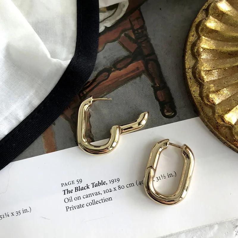 2025 Fashion Gold Color Geometric U-Shape Hoop Earrings for Women Men Punk Hip-Hop Metal Round Earring Party Jewelry Wholesale