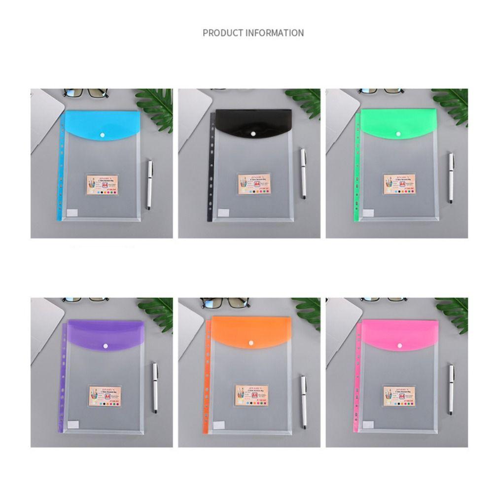 Transparent A4 Expandable Binder Pocket 11 Holes Files Envelope Bags Test Paper