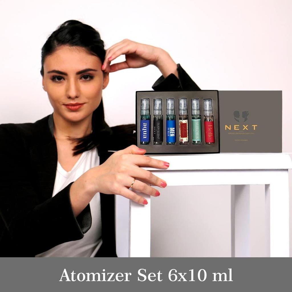NEXT Care Luxury Perfume Atomizer Trail Combo Set for Men and Women - 6x10 Ml