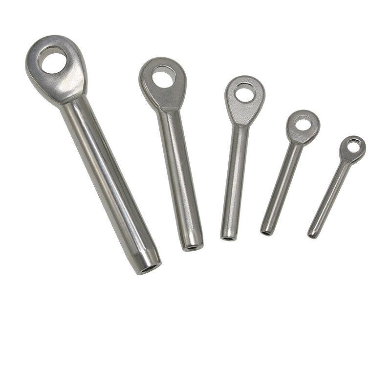 Stainless Steel 304 or 316 Wire Rope Fitting Hardware 3/4/5/6/8/10mm Swage Eye Terminal Cable Railing Tensioner