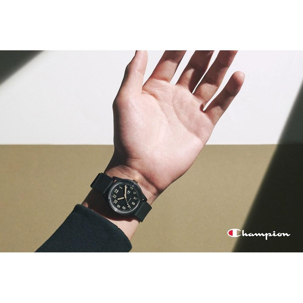 Champion Solar Analog Waterproof Wristwatch R05A-505VK Urethane Band Black