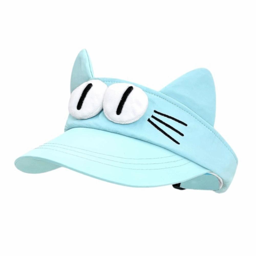 Big Eyes Cat Cat Ears Visor Cap Quick-drying Empty Top Cap Cute Sun Visor Women Summmer