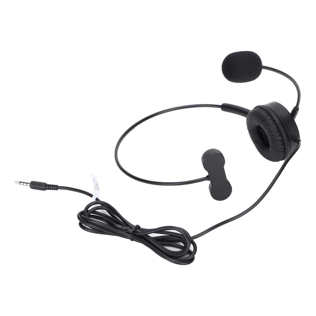 Telephone Headset Wired Unilateral Headphone for Office Business Customer ServiceBlack