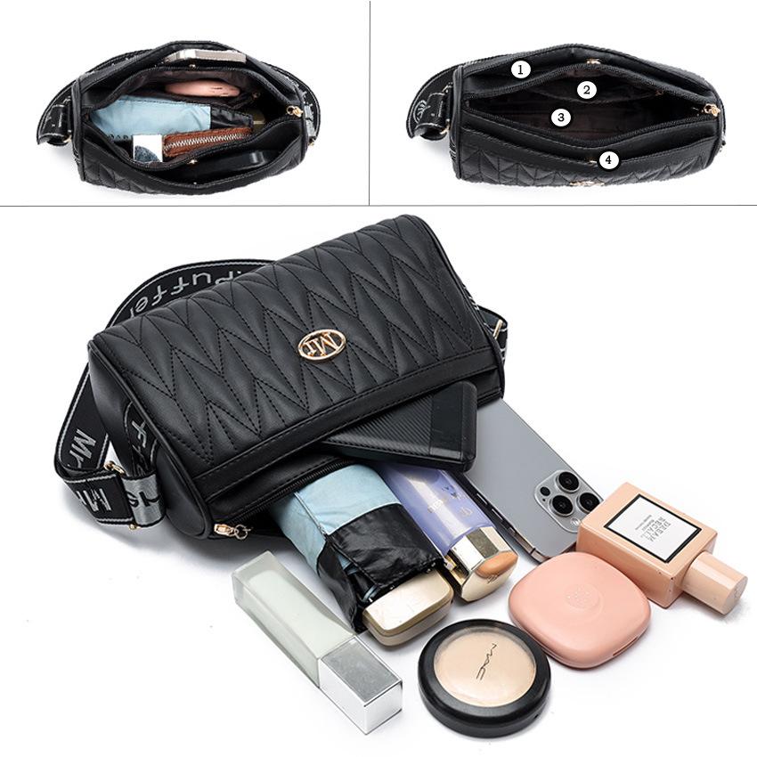 Trend women's bags 2025 new PU pleated messenger bags women's small bags women's shoulder bags tote bags
