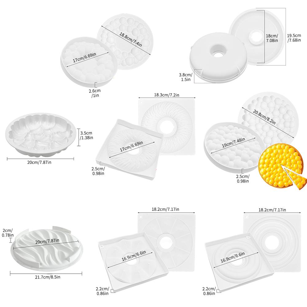 1PC Cake Mousse Dessert Silicone Mold Pastry Cake Heart Mousse Baking Household Mold Disk