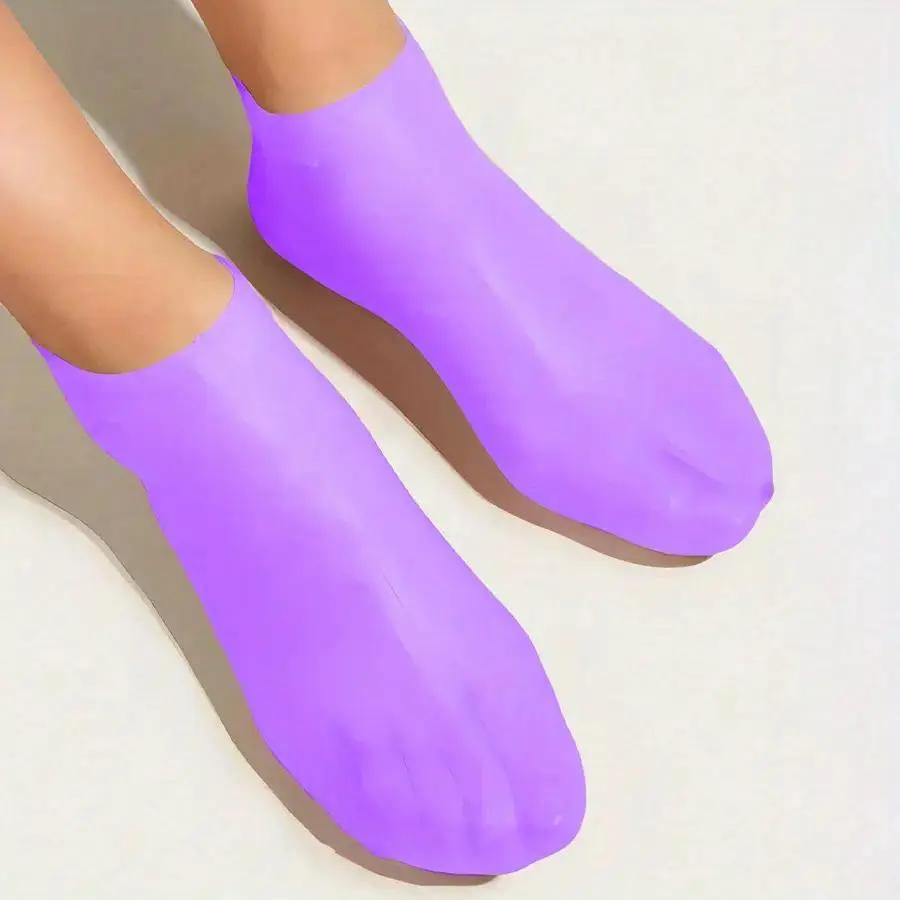 Silicone Gel Moisturizing Socks, 1 Pair Reusable Hydrating Waterproof Foot Protector, Moisturizing Foot Care Product. M фиолетовый
