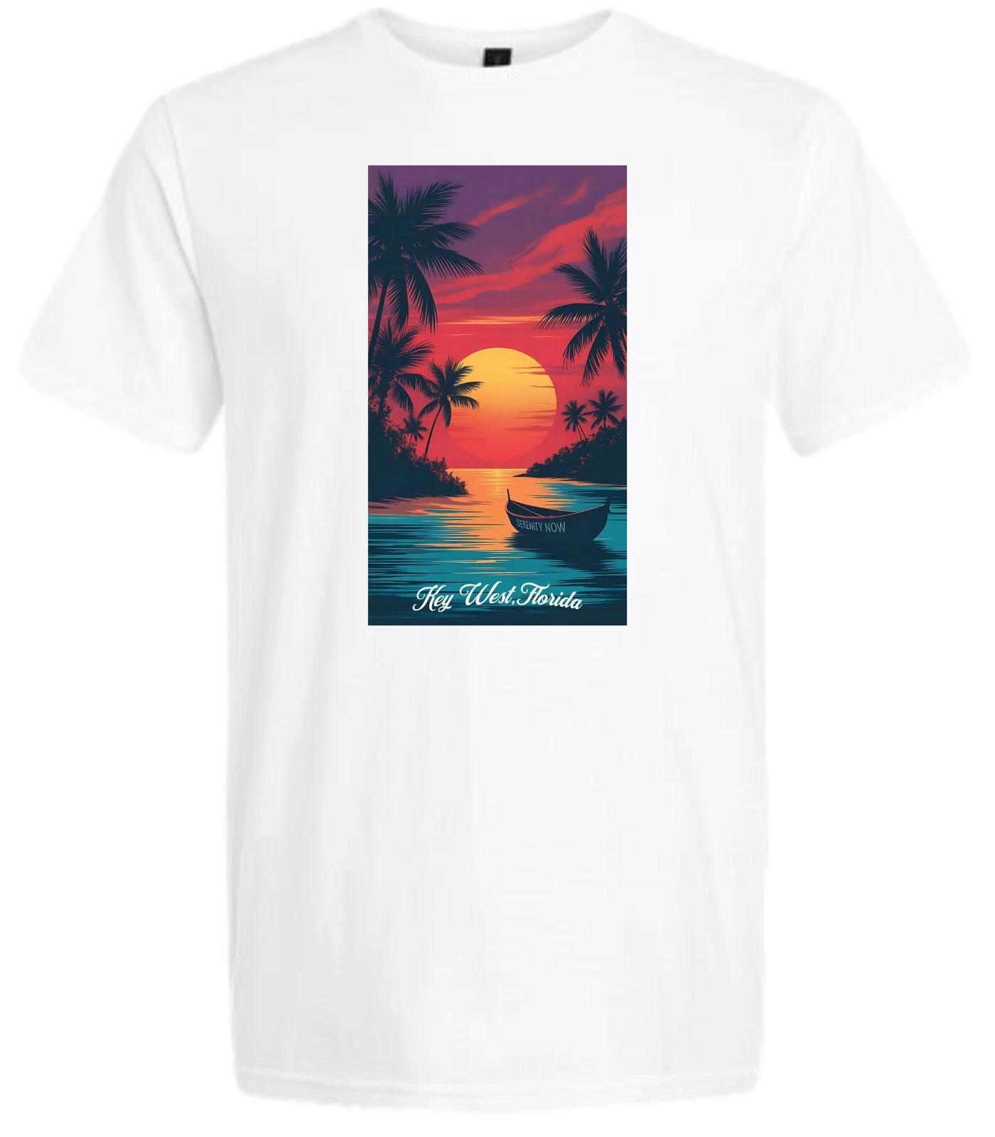 Key West Florida Scene Theme Short Sleeve T-Shirt 3XL