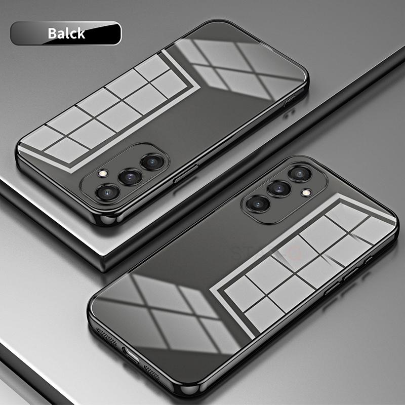 A 55 35 25 15 05 Plating Transparent Case For Samsung Galaxy A55 A35 A25 A15 A05S A24 A54 A34 4G 5G Silicone Back Cover