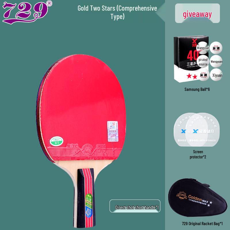 Friendship 729 Table Tennis Racket Set: 3-Star and 4-Star Professional Grade, Includes Two Rackets for Children and Students.