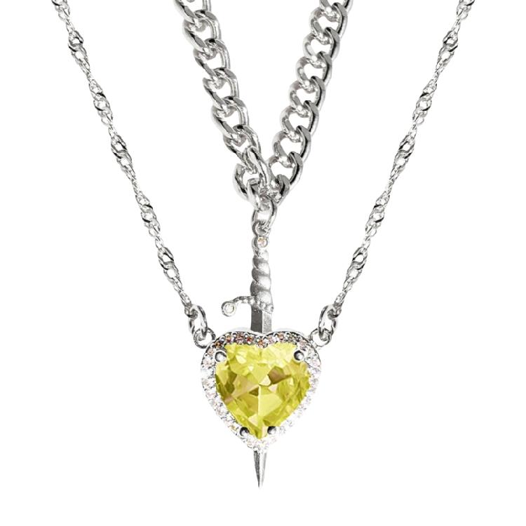 Distinctive Heart And Swords Necklace Pair With Sturdy Black Coating Designed For Those Seeking Individuality And Depth