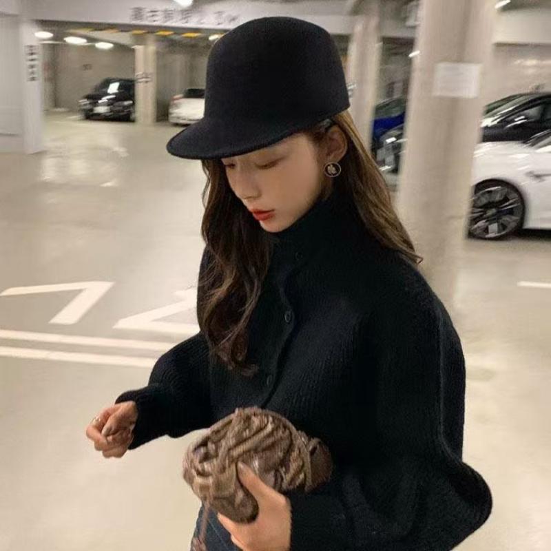 Autumn Winter 100%Wool Women Fedora Hats Fashion Classic Dome Felt Equestrian Caps Outdoor Keep Warm Knight Baseball Caps