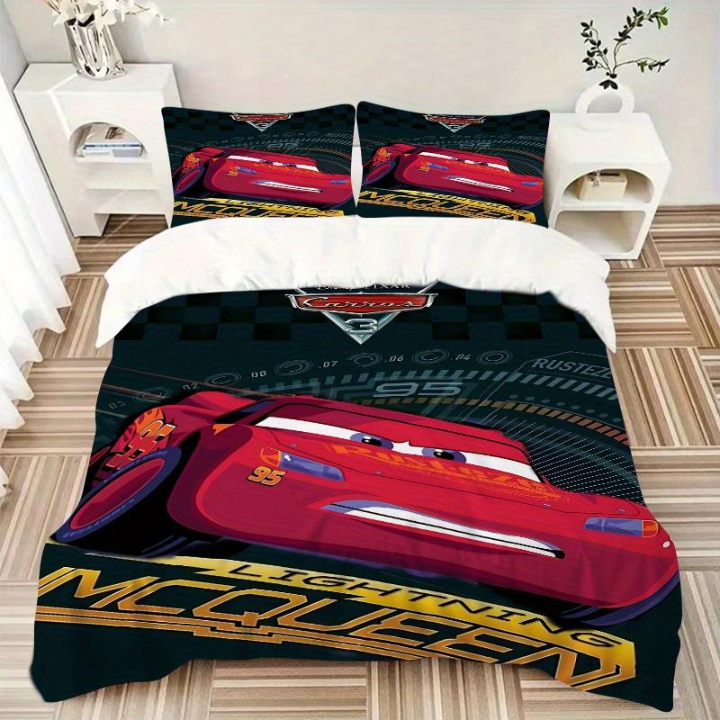 3pcs set Cars Movie Poster1pc of quilt cover+2pcs of pillowcase, no core, print bedding, All Seasons Bedroom Setting051