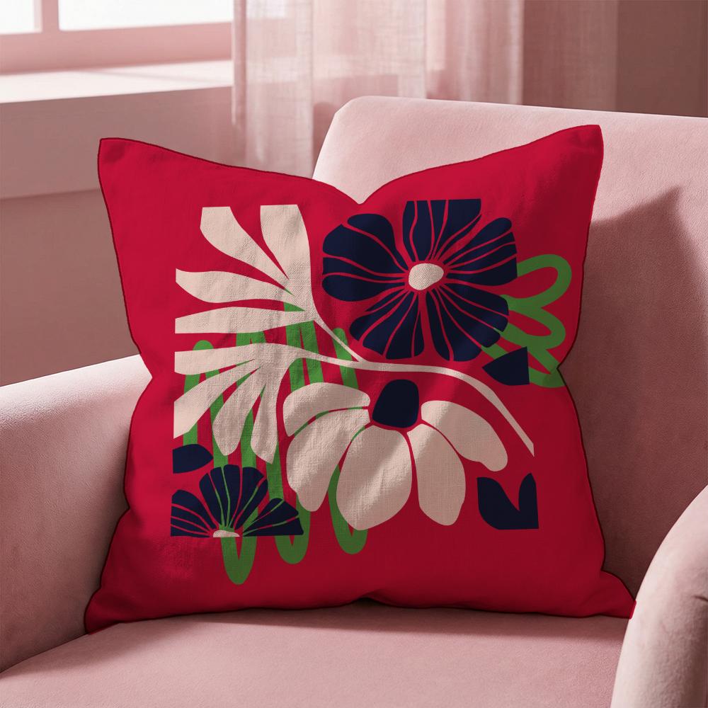 Plants and Flowers Cushion Cover Multi-Scene Pillow Cover for Home & Car - Reversible, Soft & Durable for Daily Use