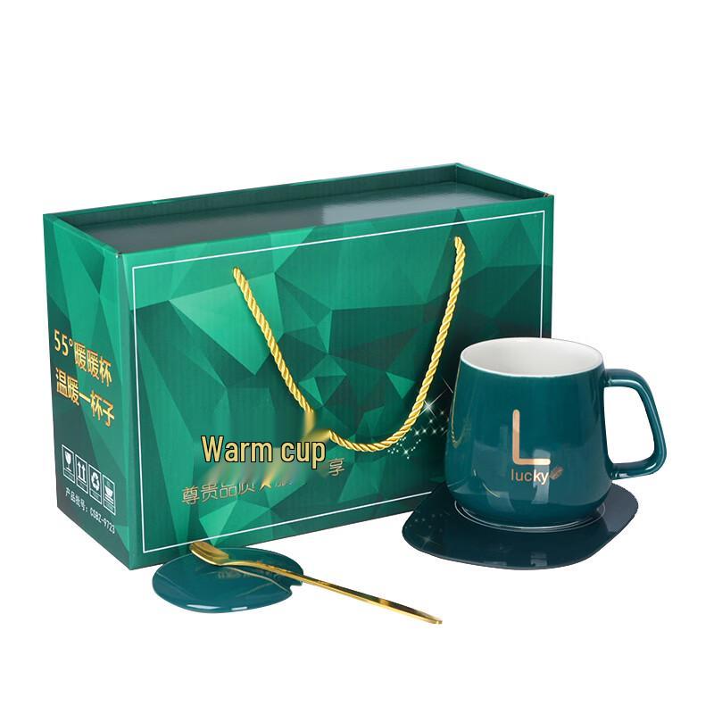 

JIN MING LI 420ml Ceramic Mug with Lid and Spoon