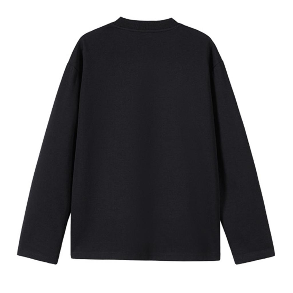 Splicing Round Neck Sweatshirt, Loose Long Sleeved T-Shirt Fashionable Top
