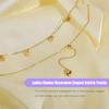 Women Necklace Double Layer Pendant Neck Chain Stainless Steel Choker Party Stylish Jewelry Engagement Decoration