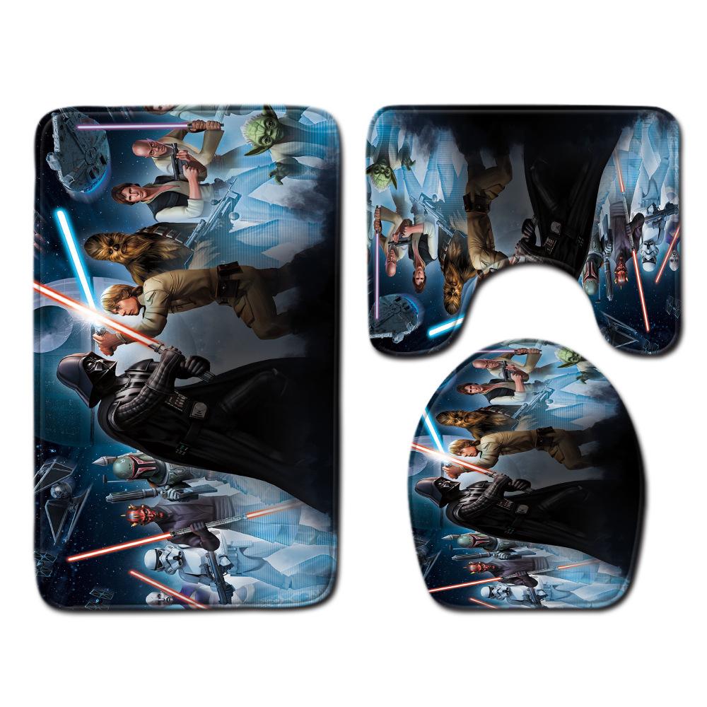 Animation Bathroom Floor Mat Three-Piece Bathroom Carpet Toilet Mat Set Door Mat Bathroom Non-Slip Mat