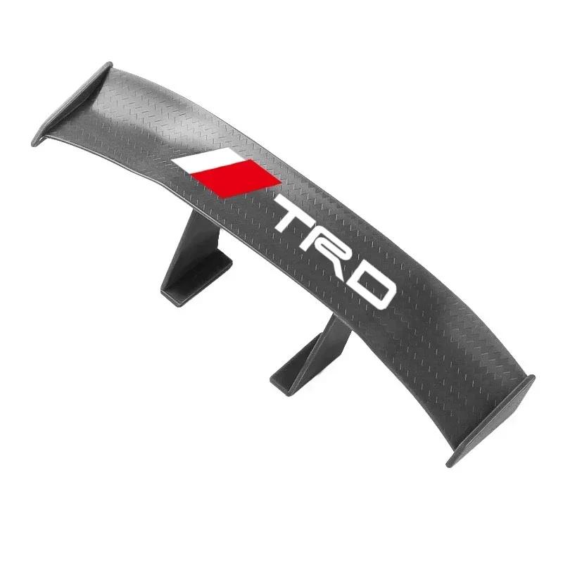 1Pcs Carbon Fiber Car Mini Rear Spoiler Mini Small Wing Model Decoration For Toyota TRD RAV4 Avensis Yaris Levin Reiz Crown Vios
