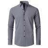 Herren Freizeithemden Falten T-Shirts Langarm Reißverschluss T-Shirts Stretch Solide Übergroße Freizeithemden Modehemden Tops