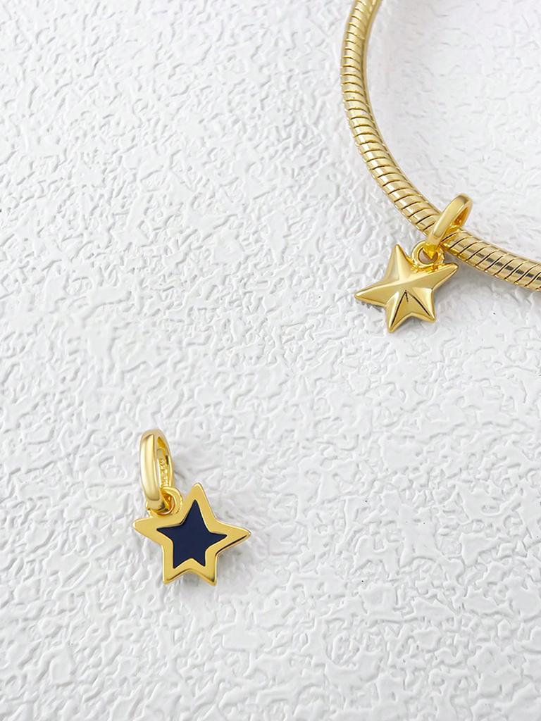 Copper Plated Original Charms Starry Sky Moonbeads Fit Bracelet Women'S Jewelry Gift