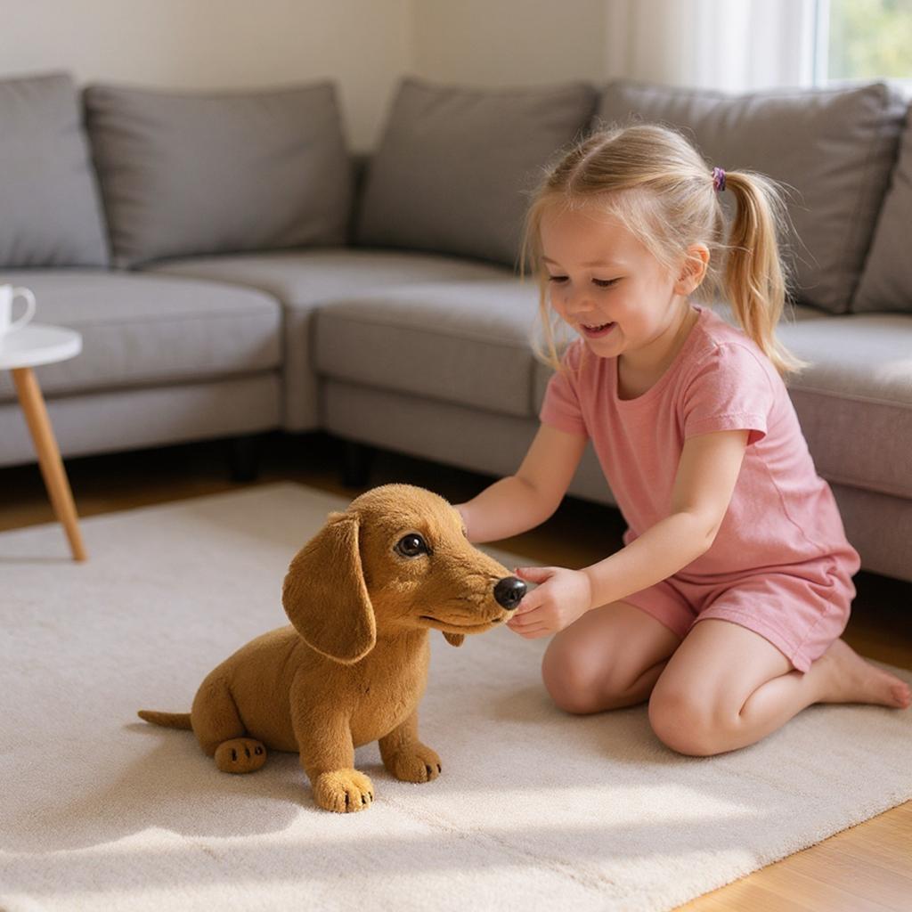 Dachshund Sleeping Pillow Skin-Friendly Plush Pillow for Emotional Support Figure Doll for Children Kids Boys Girls Room Decor