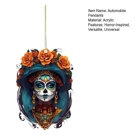 Halloween Car Interior Pendant Acrylic Cat 2D Charm Horror Style
