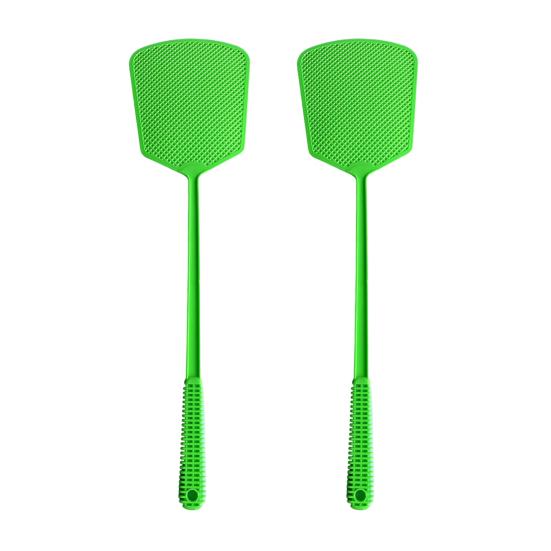 2 Stück Fliegenklatschen, verdickter langer Griff, flexibel, hohe Zähigkeit, hohles Netz, breiter Kopf, rissfest, für den Innen- und Außenbereich, Werkzeug zur Insekten- und Mückenbekämpfung