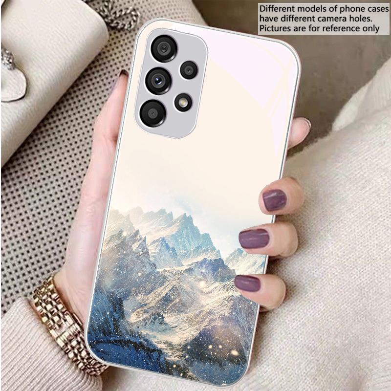 Snow Mountain Scenery For Samsung S8 S9 S10 S20 U Ltra S21 Pro S22 Plus S23 FE S24 Ultra S25 Edge S25Ultra Glass Phone Case