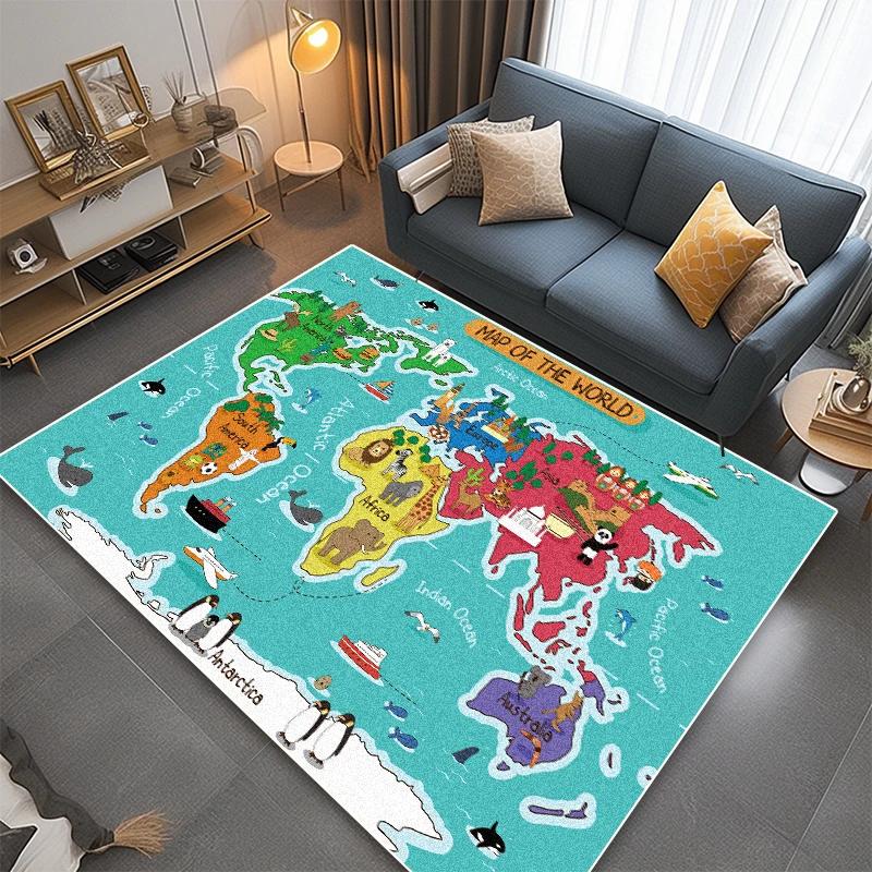 Cute Children Carpet for Living Room Decoration Home Non-slip Cartoon Rug Baby Bedroom Bedside Tatami Soft Play Mat Customizable