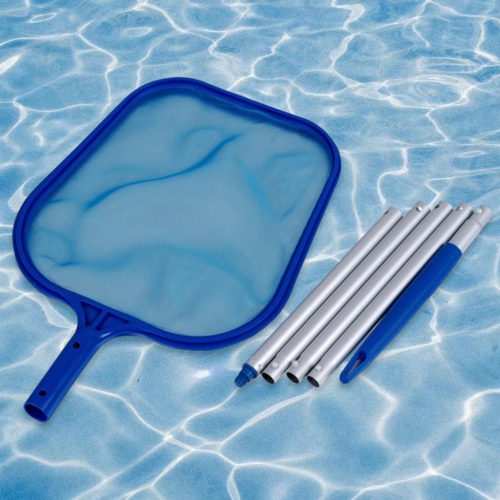 Swimming Pool Skimmer Net with 5/4/3 Aluminum Pole Sections Pool Leaf Skimmer Leaf Rake Net for Fast Cleaning Ponds Hot Tub Spas