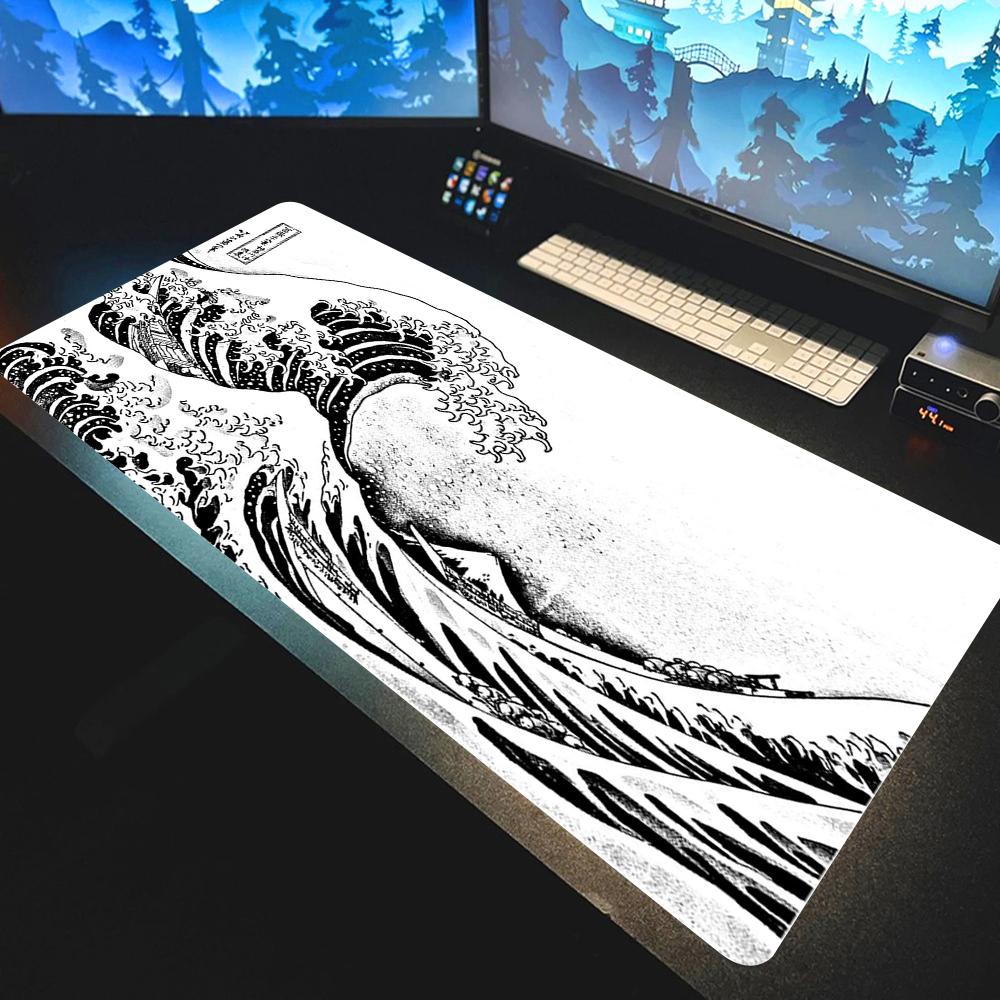Japan The Great Wave of Kanagawa Art Mouse Pad Large Computer Gaming Mousepad Gamer Rubber Otaku Keyboard Pad Laptop Desk Mat