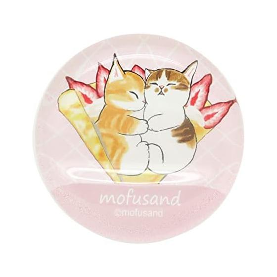 OSK Chopstick Rest, Cutlery Rest, Chopstick Stand, Chopstick Pillow, Round, Pink, mofusand, Glass, Made in Japan, HOG-1