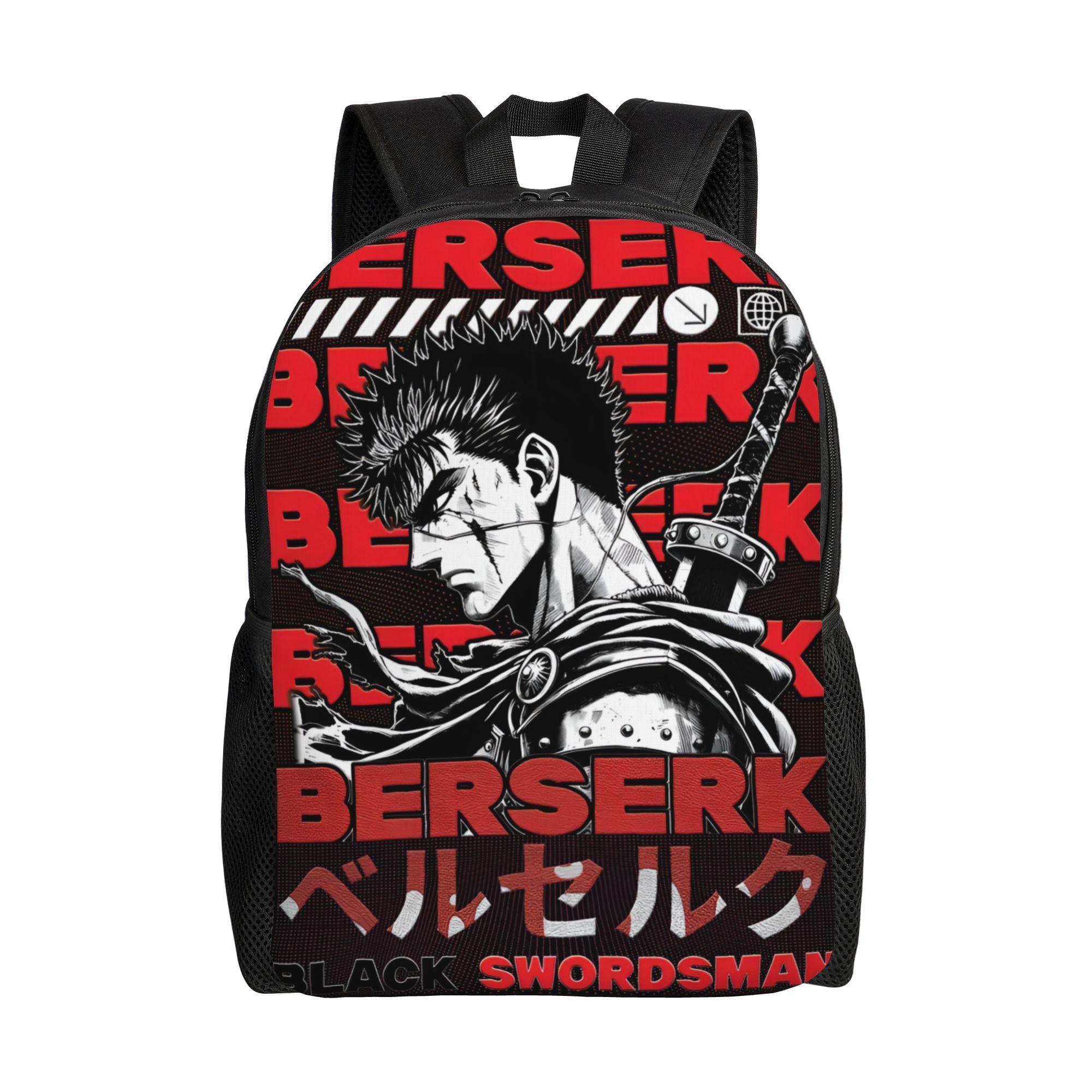 Gepersonaliseerde B-Berserkes Rugzakken Dames Heren Mode Boekentas voor College School Dark Fantasy Tassen One Size black