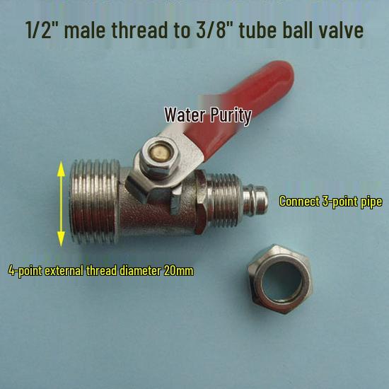 Three-Way Water Purifier Valve with 4 to 2 Points, 3 Points, and 2.5 Points Options - Internal/External Threads.