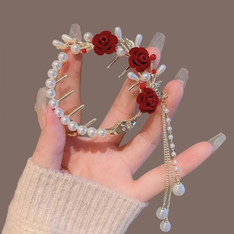 Vintage Lily of the Valley Tassel Ponytail Hairpin Clasp