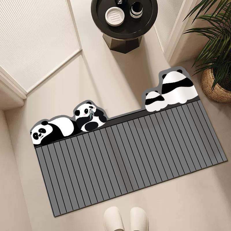 

Мультяшный милый коврик для ванной двери, впитывающий, быстросохнущий, противоскользящий, простой в уходе, коврик для пола из диатомовой земли 40X60cm 15.7X23.6in