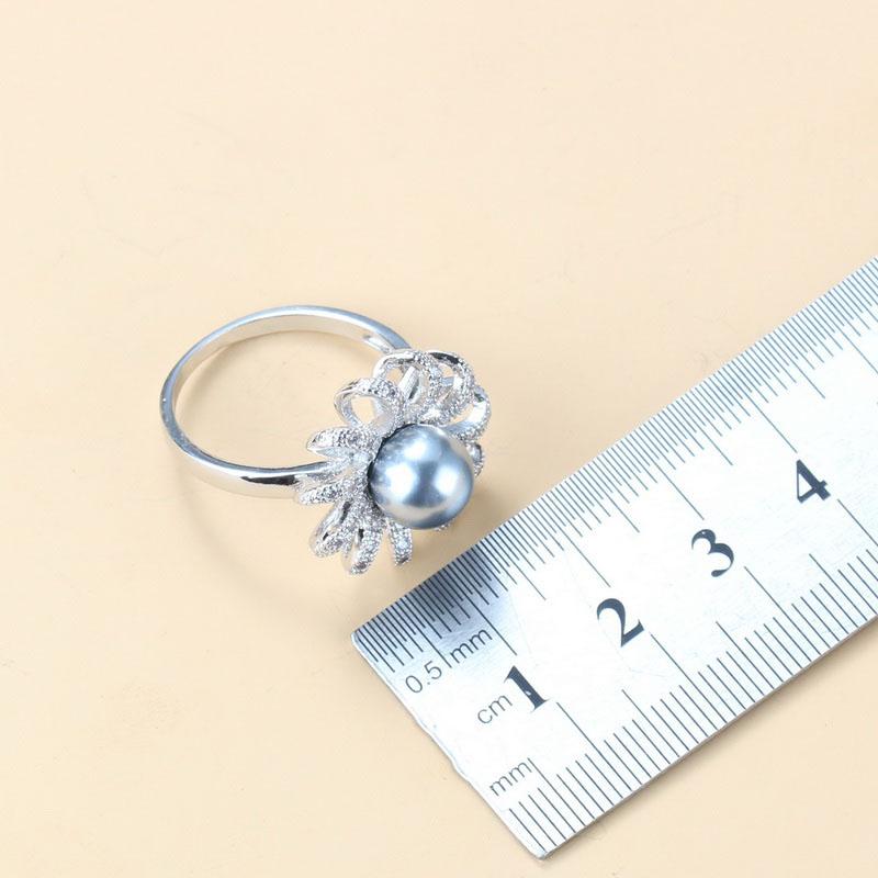 Sunflower Jewelry Bridal Sets Natural Freshwater Pearls Earrings/Necklace And Ring For Women Wedding Gift