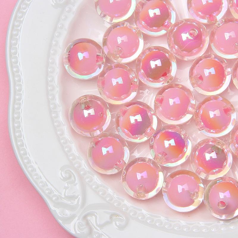 16mm Colorful UV-Plated Acrylic Round Beads for DIY Jewelry, Phone Chains, Wind Chimes, and Car Hangings
