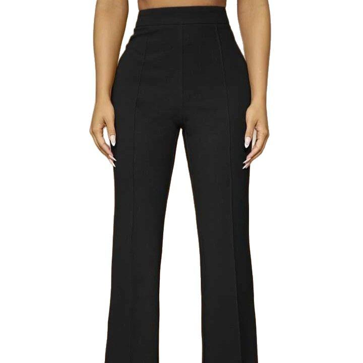 2025 Elegant High-Waist Flare Pants for Women: Chic European & American Office Style