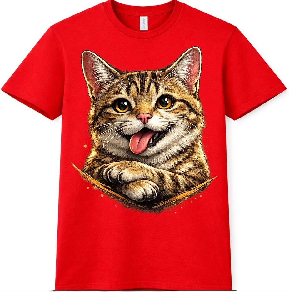 Tabby Cat T Shirt Cute Kitten Graphic Tee Pet Lover Animal Casual Top 4XL