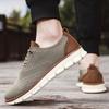 2025 foreign trade British style men's shoes spring and summer breathable sports shoes fly-woven mesh shoes large size 48 size running shoes