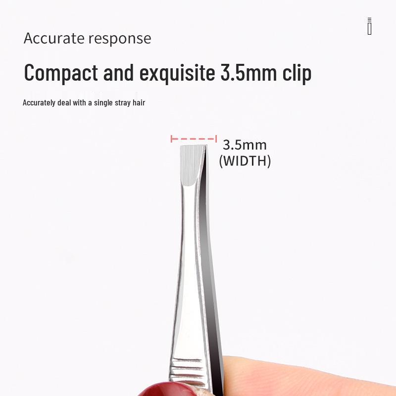 Stainless Steel Non-slip 9cm Eyebrow Tweezers - Flat & Angled Tip for Hair Removal and Shaping